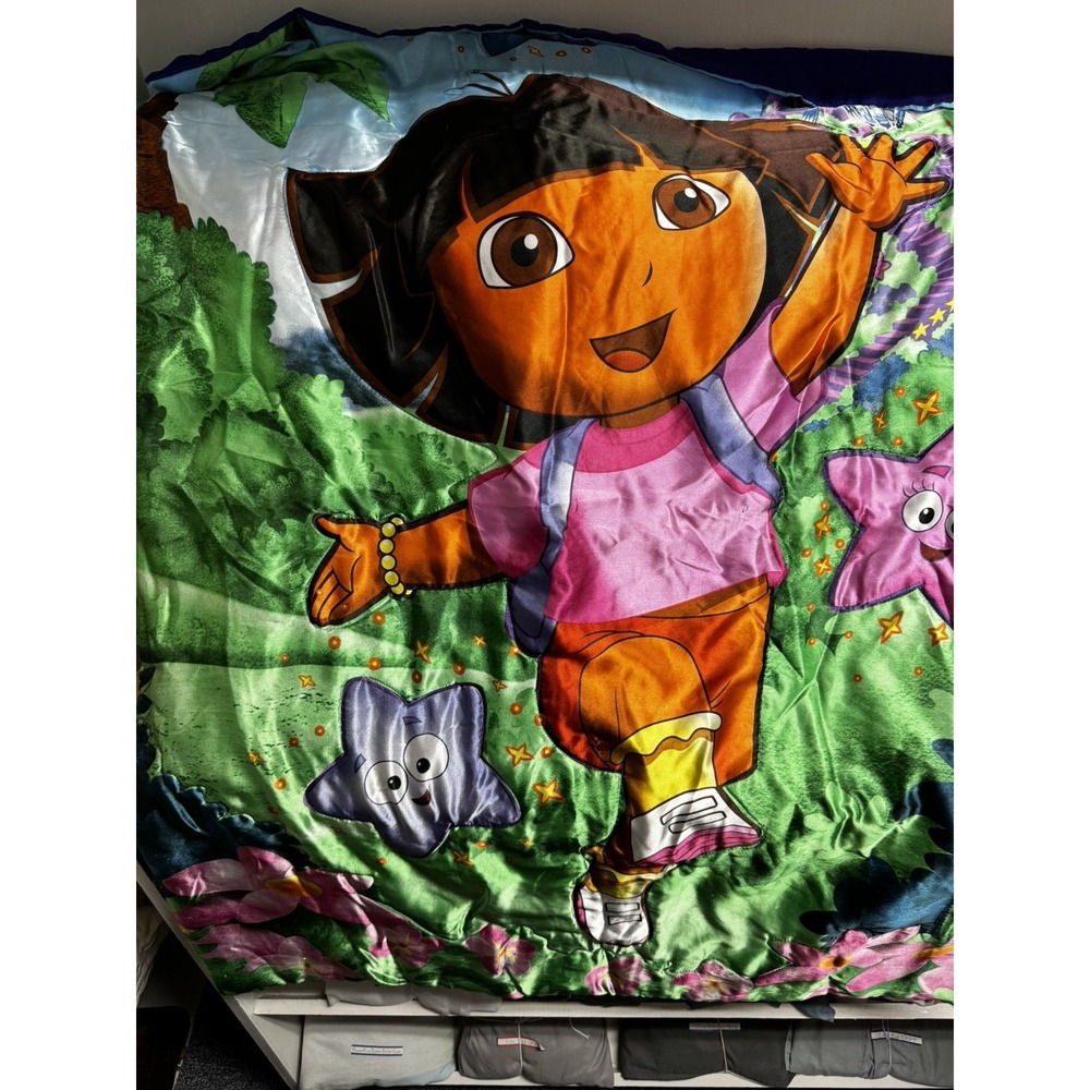 Dora The Explorer Reversible Twin/Full Comforter Bedspread 72x86 VIVID COLORS